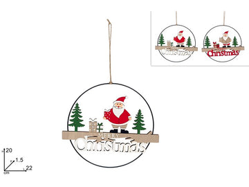 Christmas Appendino Anello Metallo C/ Decoro Natalizio 2