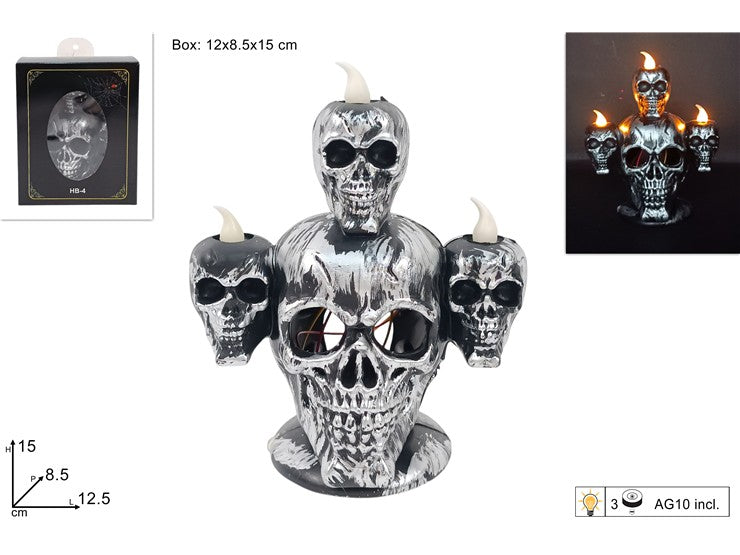 Christmas Teschi Con Candele Decorazione Halloween In Box Pl