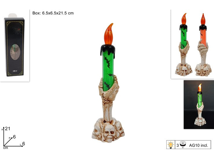 Christmas Candela Con Mano Scheletro Ass. In Box Pl25Y7041