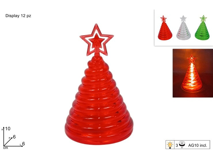 Christmas Alberello Con Led In Plastica 3 Ass In Display 580