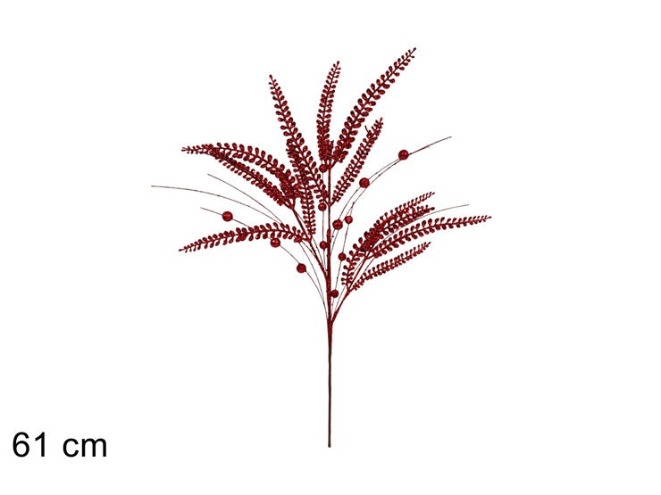 Christmas Stelo Glitterato C/Palline 61 Cmrosso