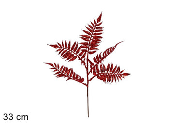 Christmas Stelo Foglie Glitterate 33 Cm Rosso Tyj25-86H/Red
