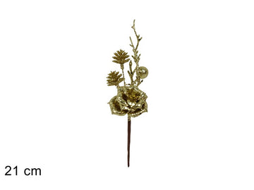 Christmas Stelo Fiore Glitterato 21 Cm Oro