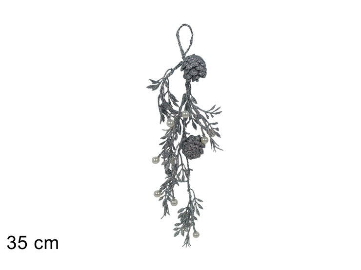 Christmas Fascina Glitterata 35 Cm C2 Pigne Silver Sa19523-1