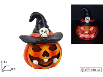 SS HW DECORAZIONE ZUCCA C CAPPELLO C LUCE