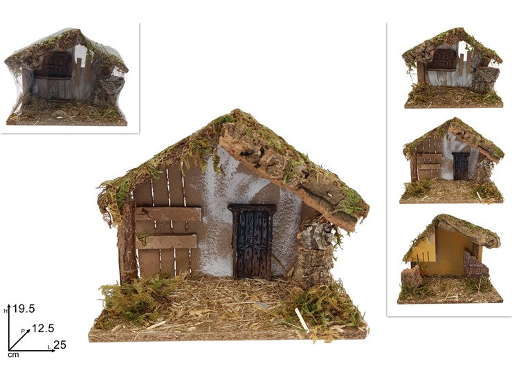 Christmas Capanna C/Muschio E Sughero 3Ass