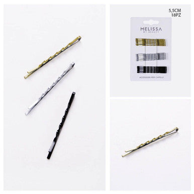 Melissa - Mollette Capelli Senza Nichel 5.5Cm 18Pz