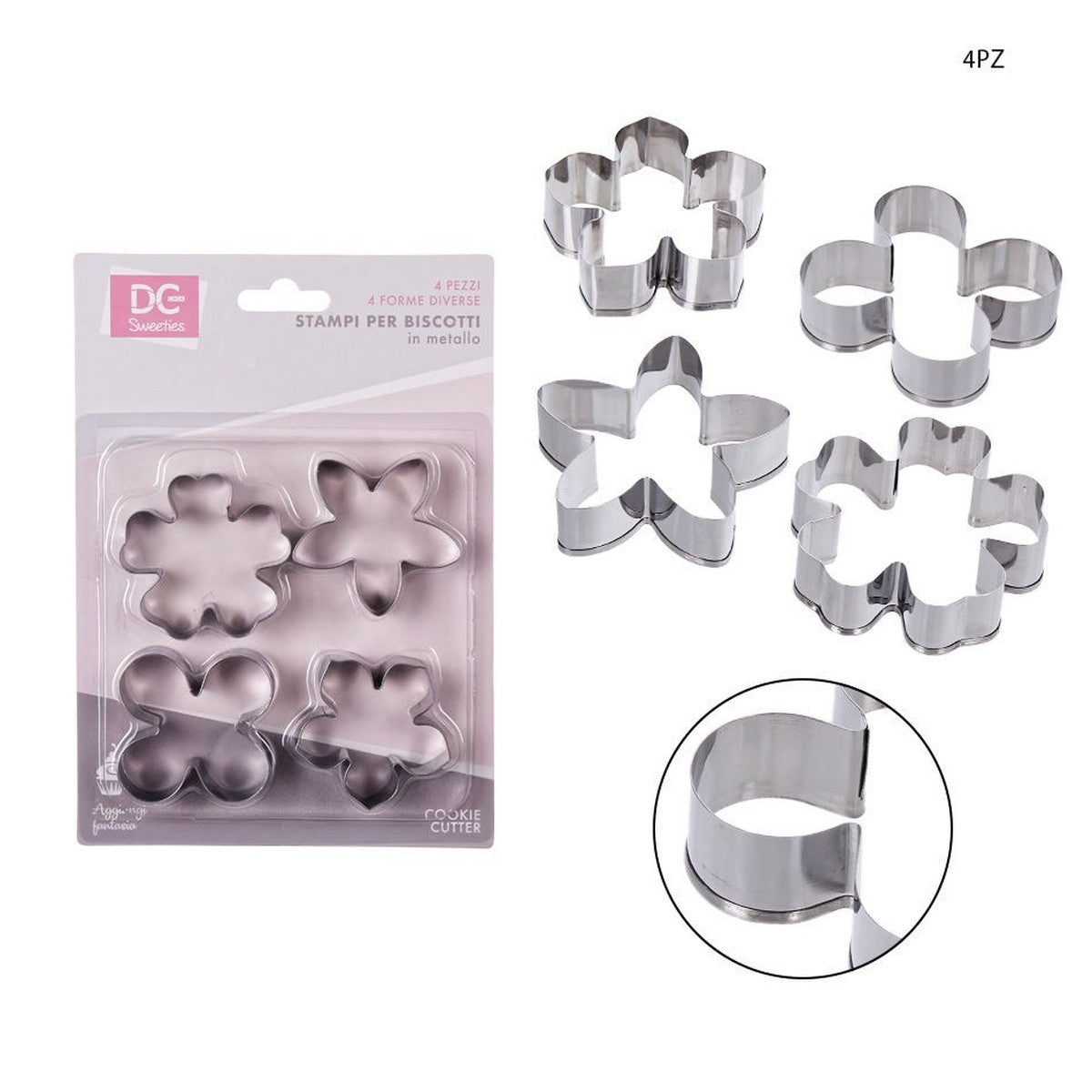 Dc - Formine Dolci Inox Fiore 4Pz Ass