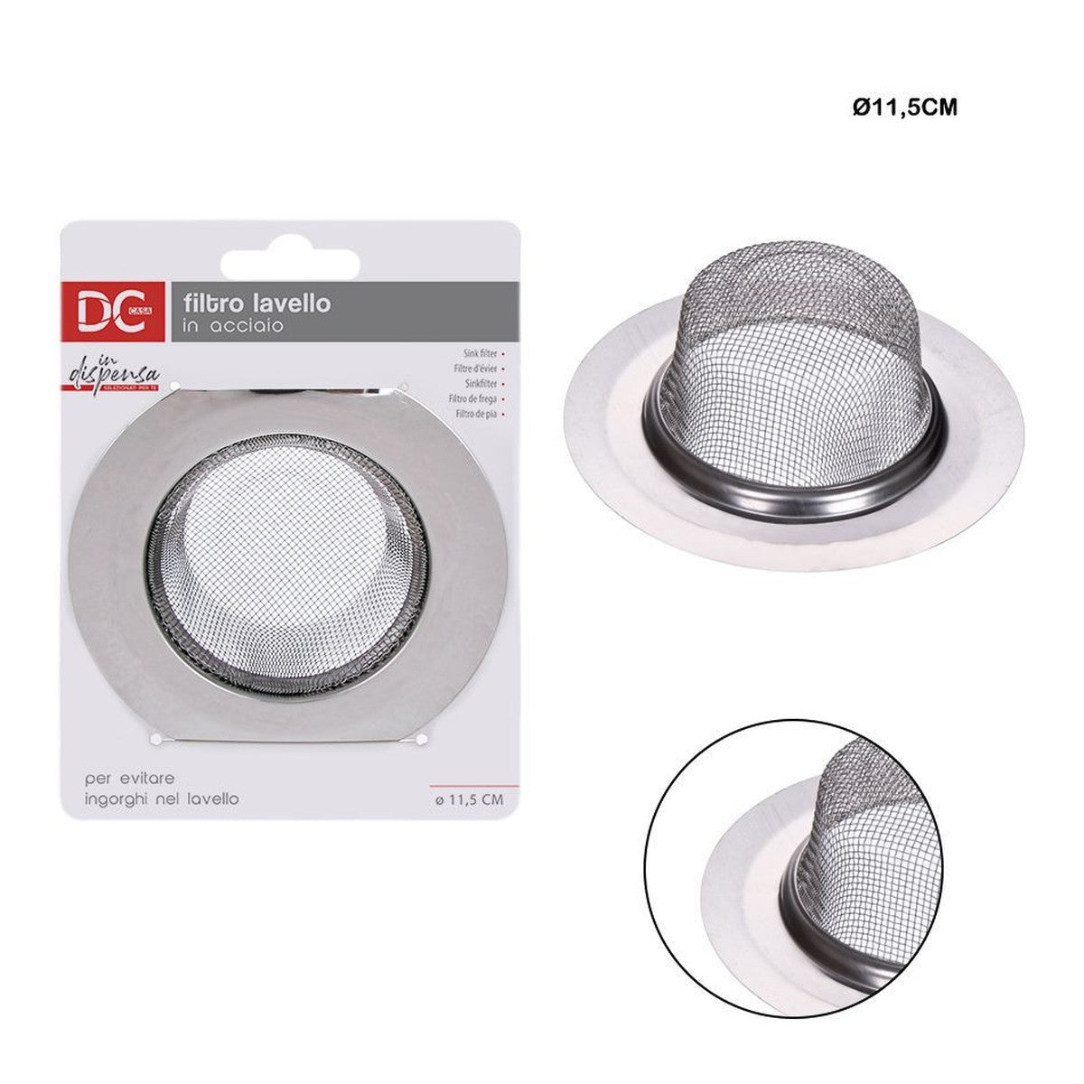 Dc - Filtro Lavello Acciaio Cromato 11.5Cm