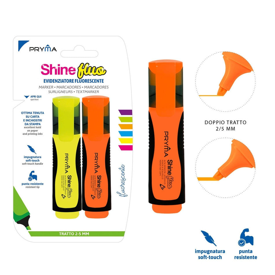 Pryma - Evidenziatore shine fluo 2pz