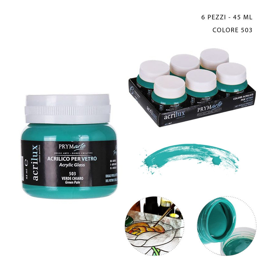 Pryma - Colore acrilico vetro 45Ml N.503 verde ch