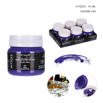 Pryma - Colore acrilico vetro 45Ml N.439 viola