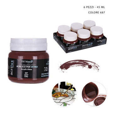 Pryma - Colore acrilico vetro 45Ml N.687 caffè