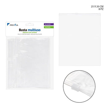 Pryma - Busta plastica/cursore 25x20Cm traspar.