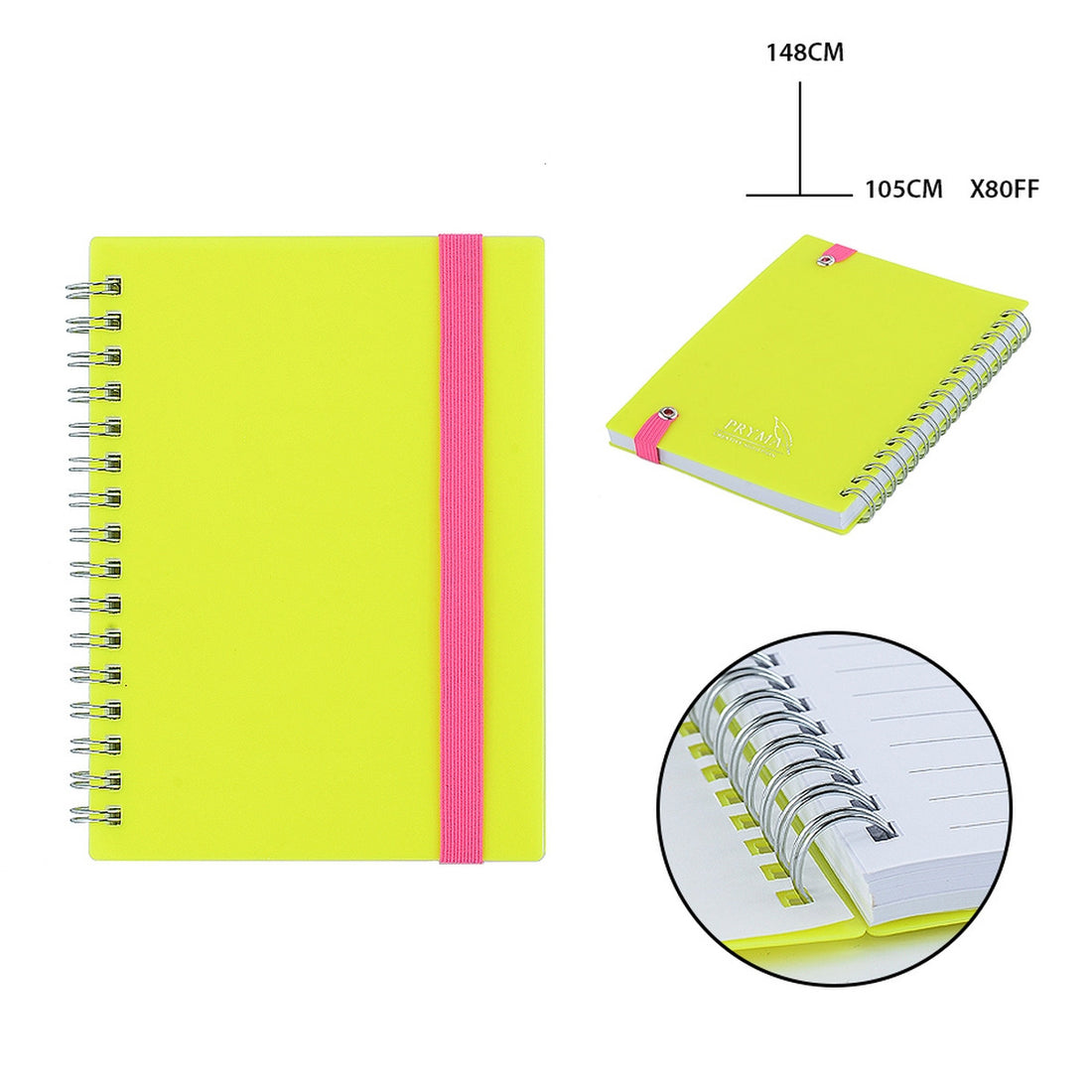Pryma - Memobook anelli a6 80f fluo giallo