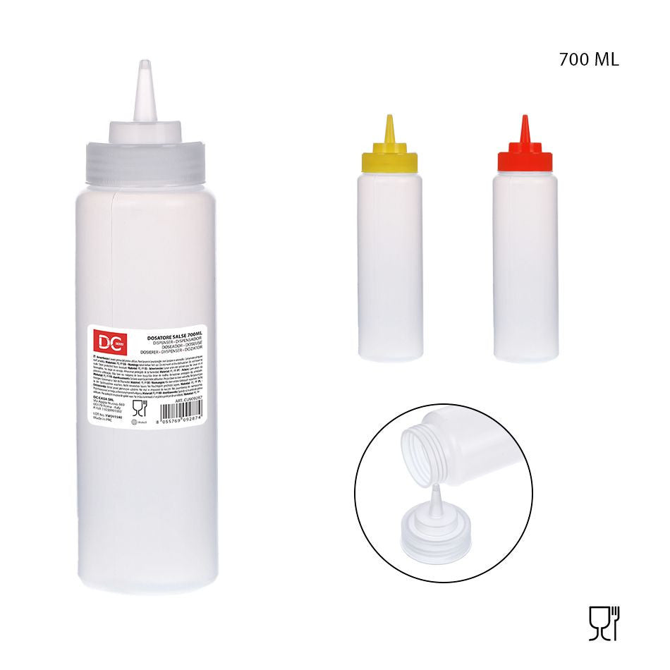 Dc - Dosatore Salse Plastica 25X6.7Cm 240Ml Assortito