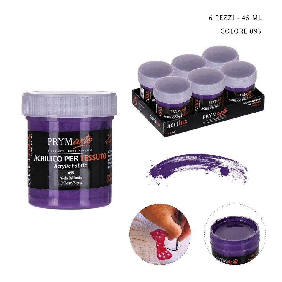 Pryma - Colore acrilico Tessuto 45Ml N.095 viola br