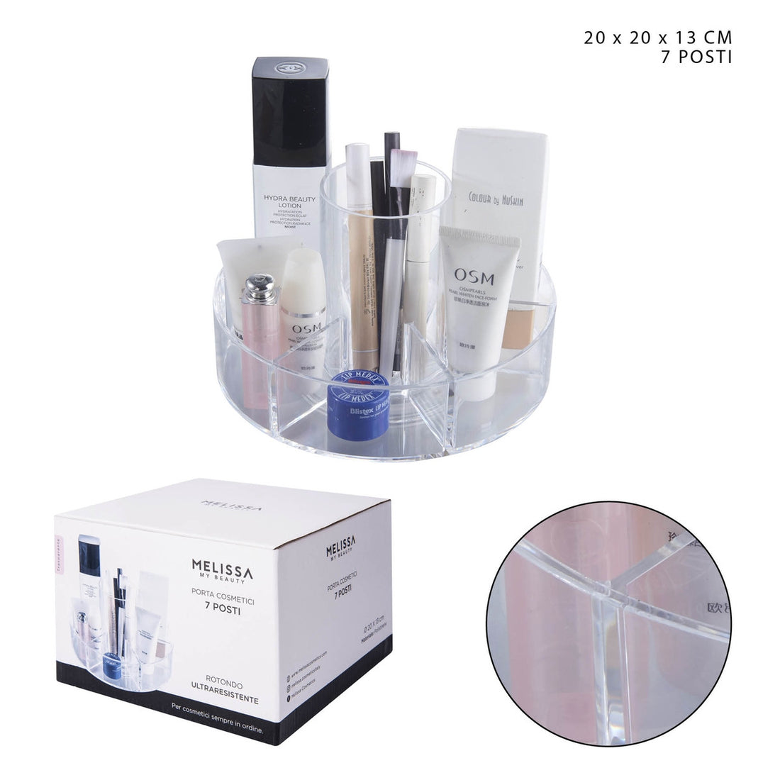 Melissa - Porta Cosmetici Plastica 20X20X13Cm Trasparente