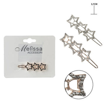 Melissa - Mollette Capelli Strass Stelle 3.7Cm