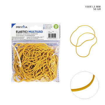 Pryma - Elastico Gomma m/uso giallo 100x1.5Mm 50G BL