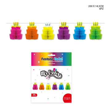 Dc - Festone Party Torta Color 2.2M 6Pz