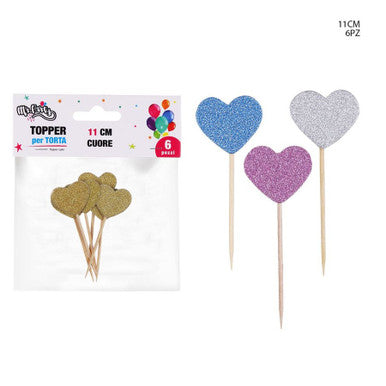 Mr. Party -  Topper torta 6Pz cuore