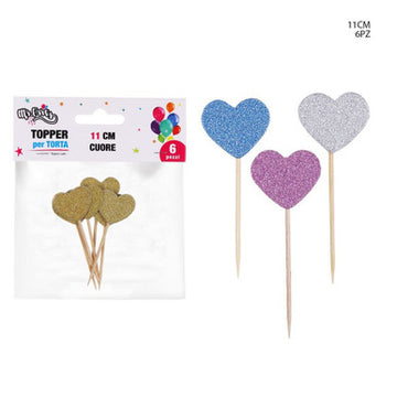 Mr. Party -  Topper torta 6Pz cuore
