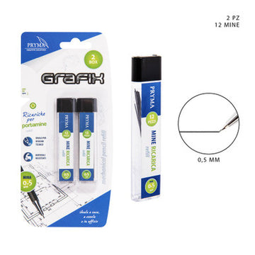 Pryma - Ric portamine grafix HB 0.5Mm 12mine 2pz