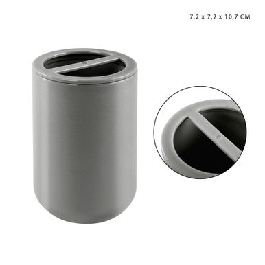 Dc - Porta Spazzolini Plastica 7.2X7.2X10.7Cm Grigio