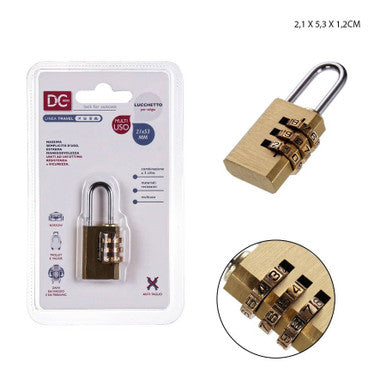 Dc Casa - Lucchetto Valigia Combinazione 21x53x12Mm