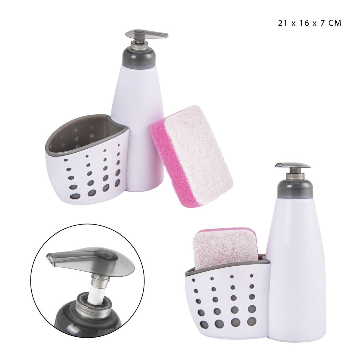 Dc - Dispenser Sapone + P/Spugna 21X16X7Cm