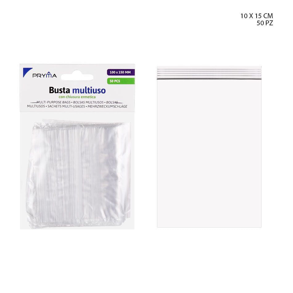 Pryma - Busta in pe c/ermetica 10x15Cm 50 pz