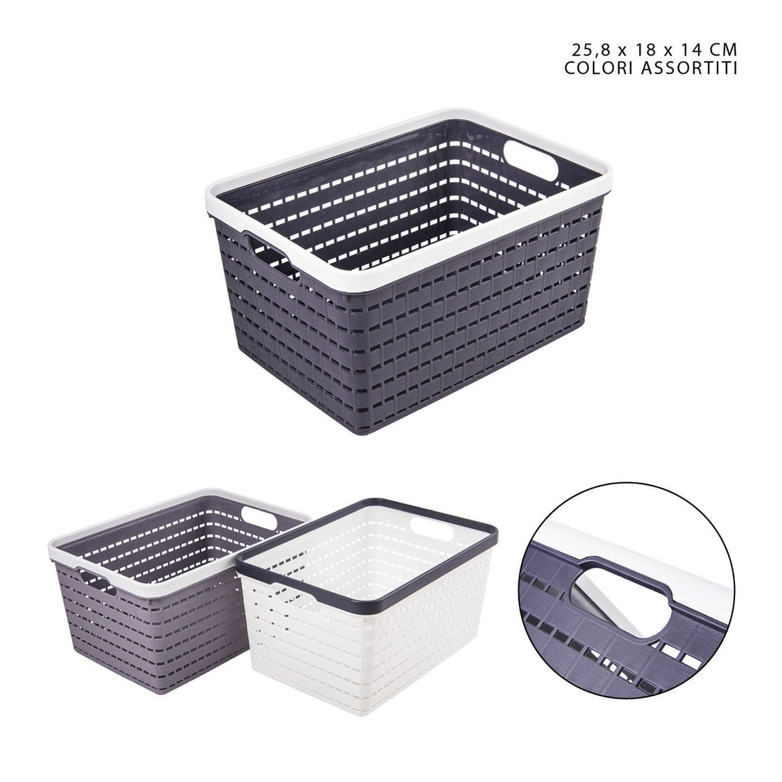 Dc - Cestino M/Uso C/Manico Rettangolare 25.8X18X14Cm