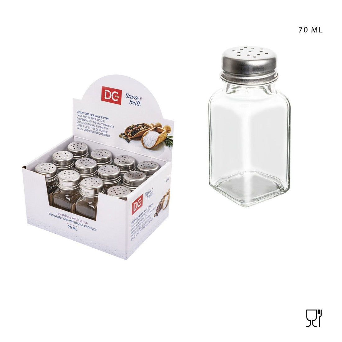 Dc Casa Dosatore Spezie Vetro 3.9X9.1Cm 70Ml