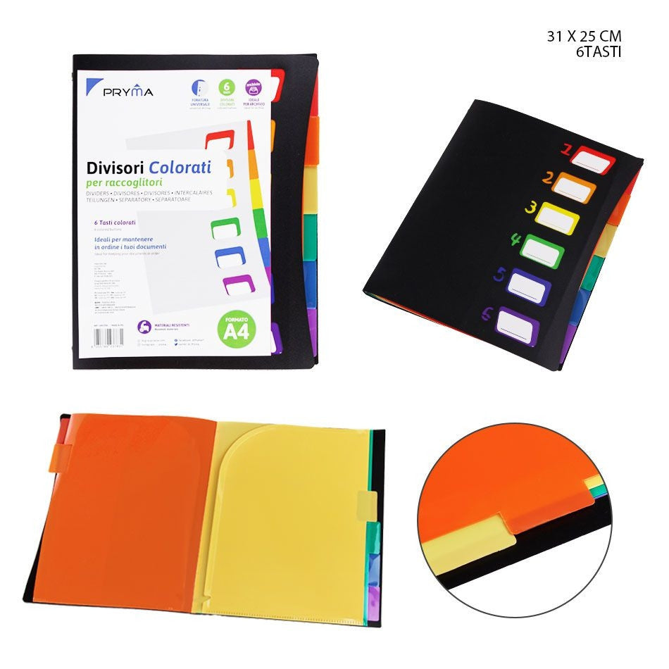 Pryma - Divisori Colorati in 6 posizioni 31x25Cm