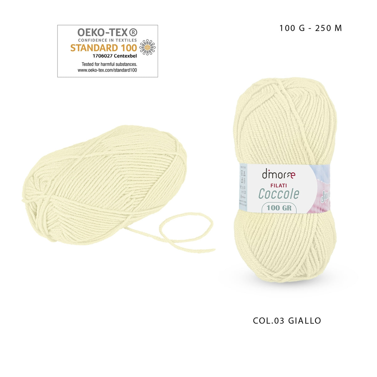 Dimorae Filati Coccole 100G 250M N.03 Yellow