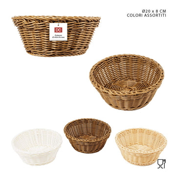Dc Casa - Cestino In Pp Tondo D20x8Cm Bianco/Beige/Marrone