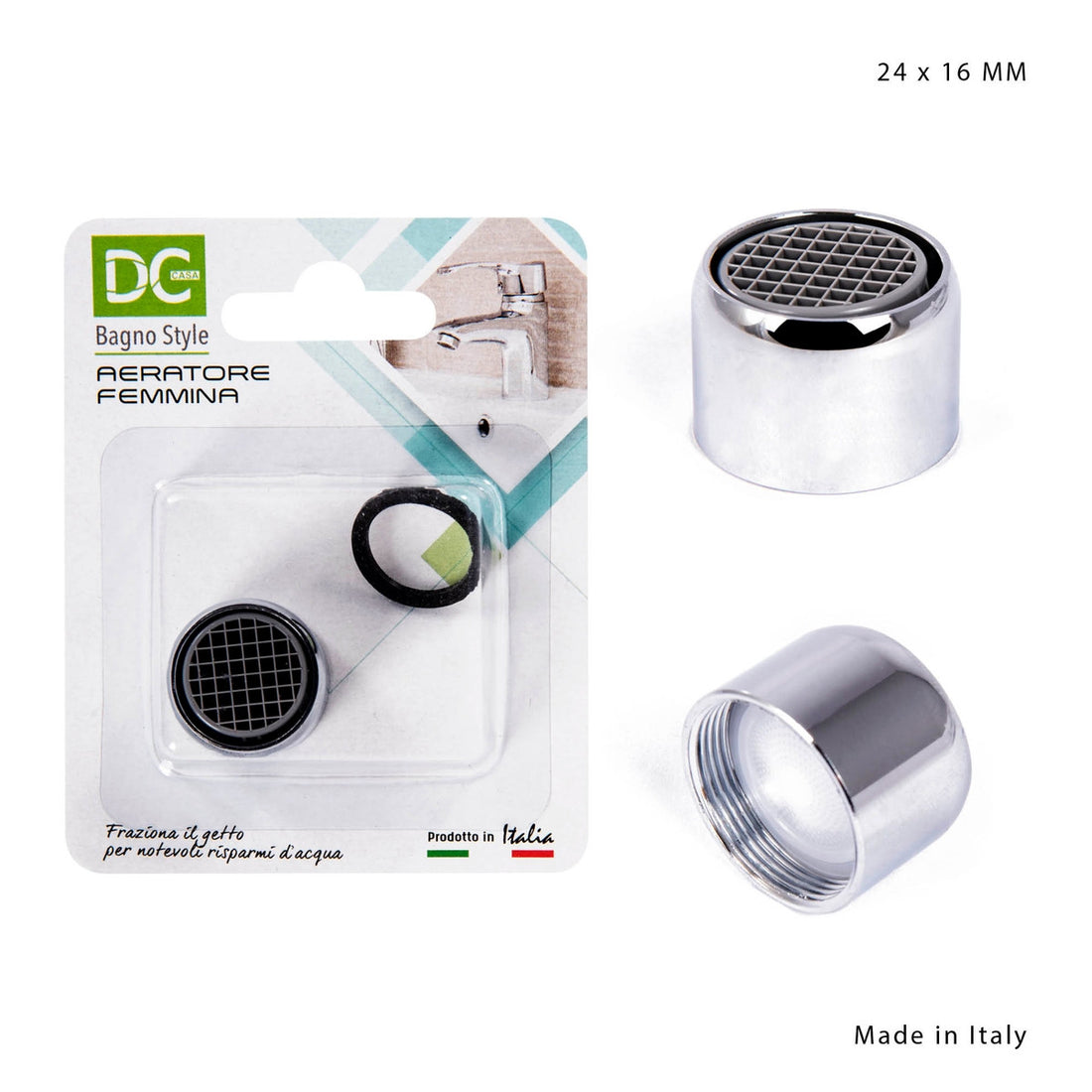 Dc - Aeratore Femmina Ottone Cromato 24X16Mm