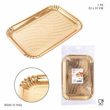 Dc Vassoio Rettangolare Oro 52X37Cm