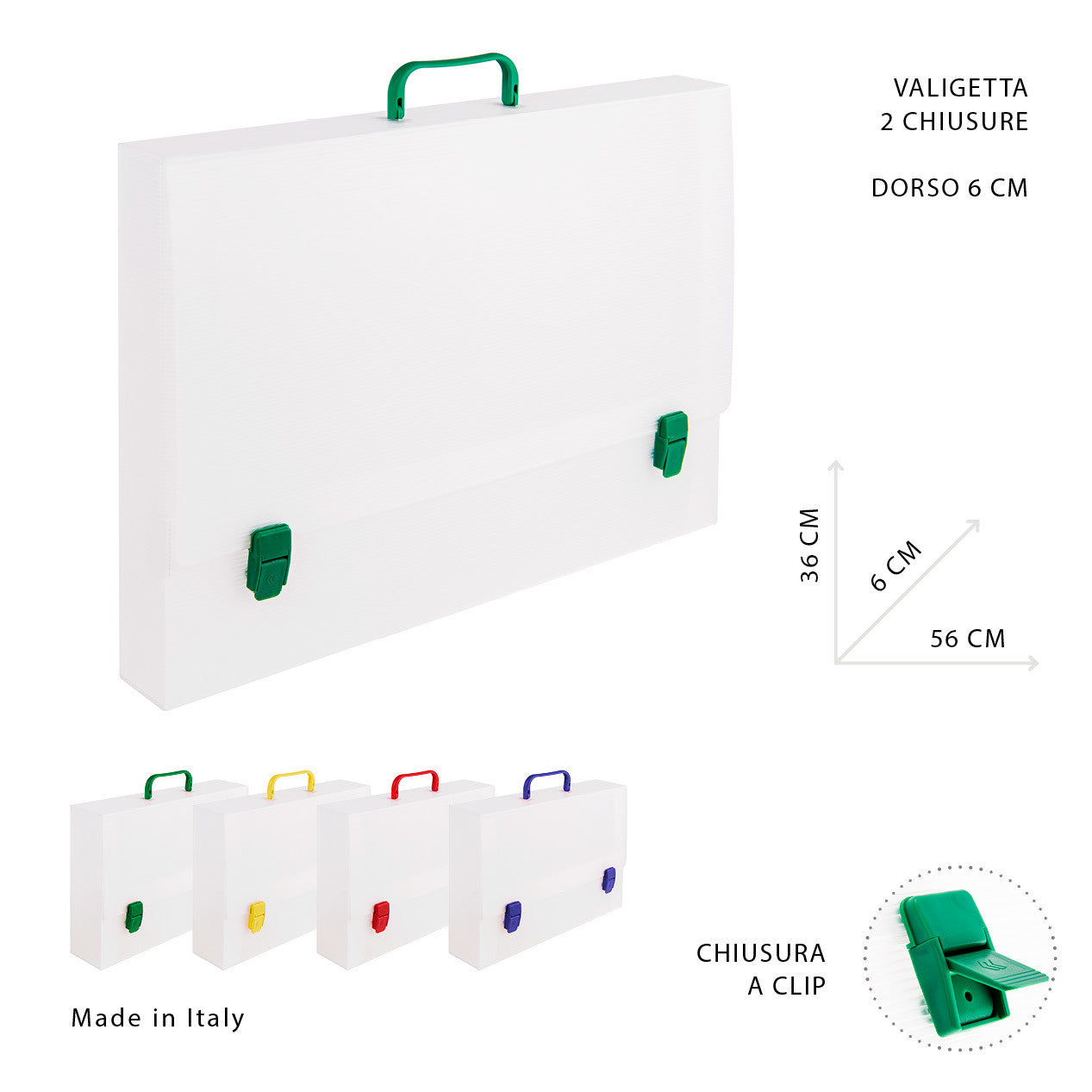 Pryma - Valigetta con manico 38x52x6Cm 2chiusure