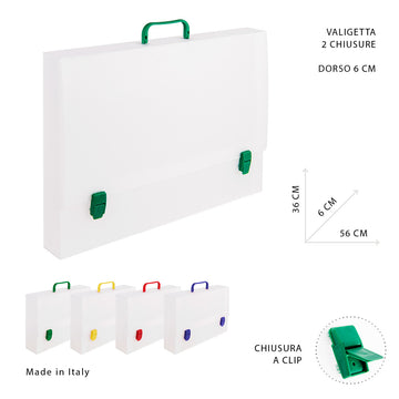 Pryma - Valigetta con manico 38x52x6Cm 2chiusure