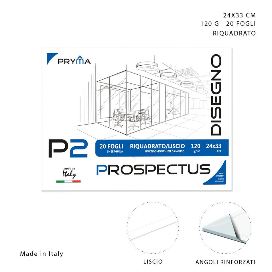 Pryma - Blocco disegno P2 24x33Cm 120 g 2ff