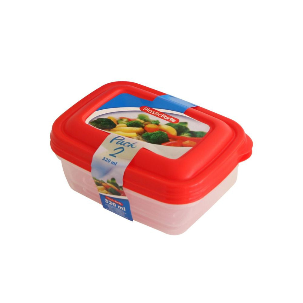 PlasticForte® Set 2 Contenitori Plastica 320Ml misto colori