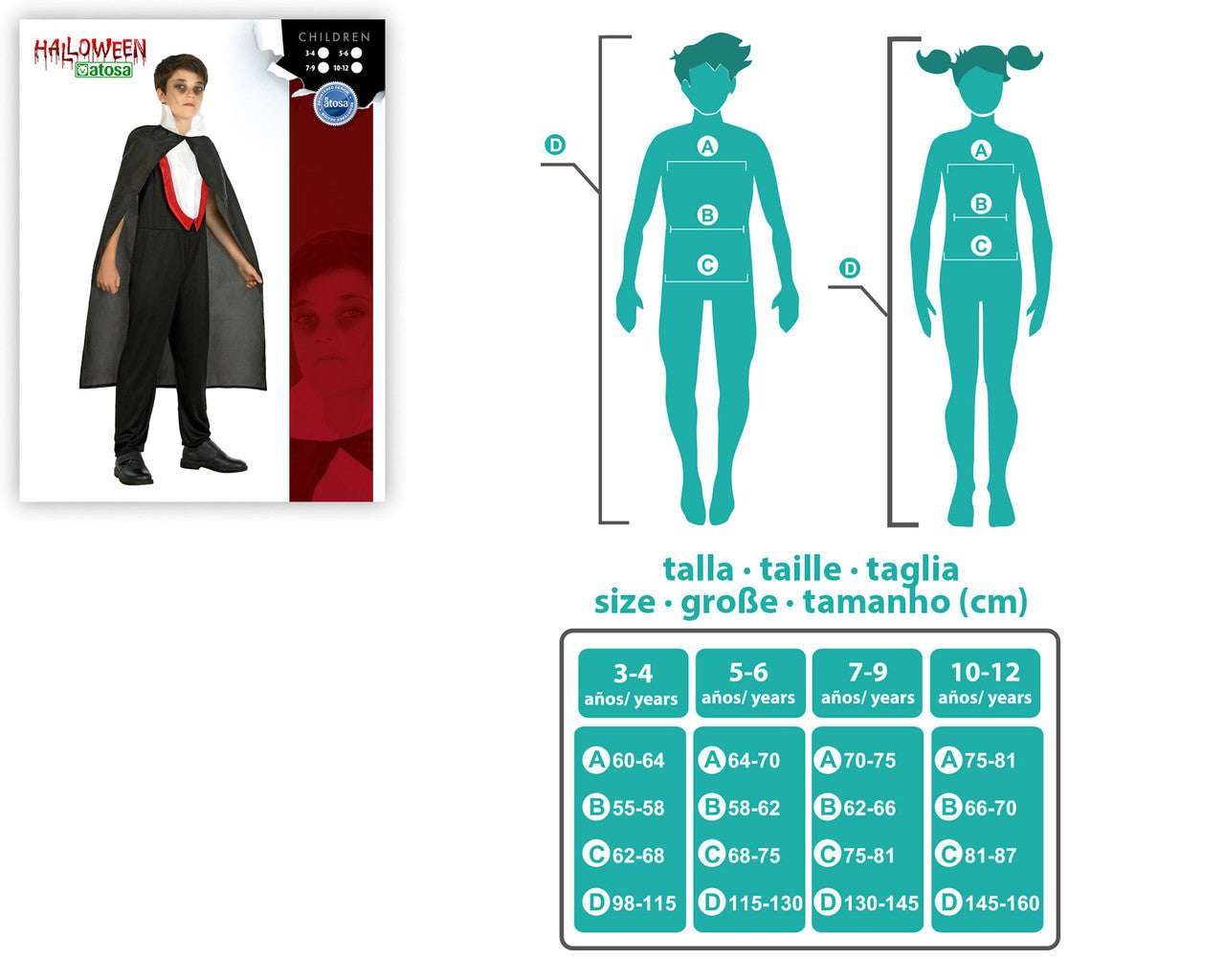 Atosa Vampire Costume 5-6 years