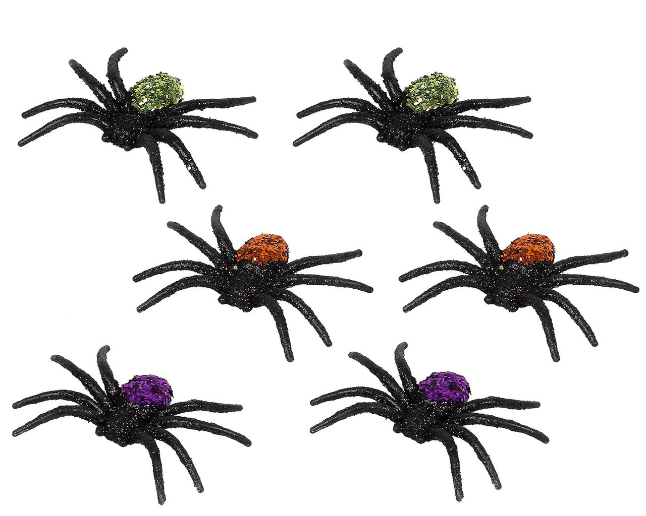 Atosa Decoration Spiders 7.5x5.5x1.3 Cm 6 Pieces