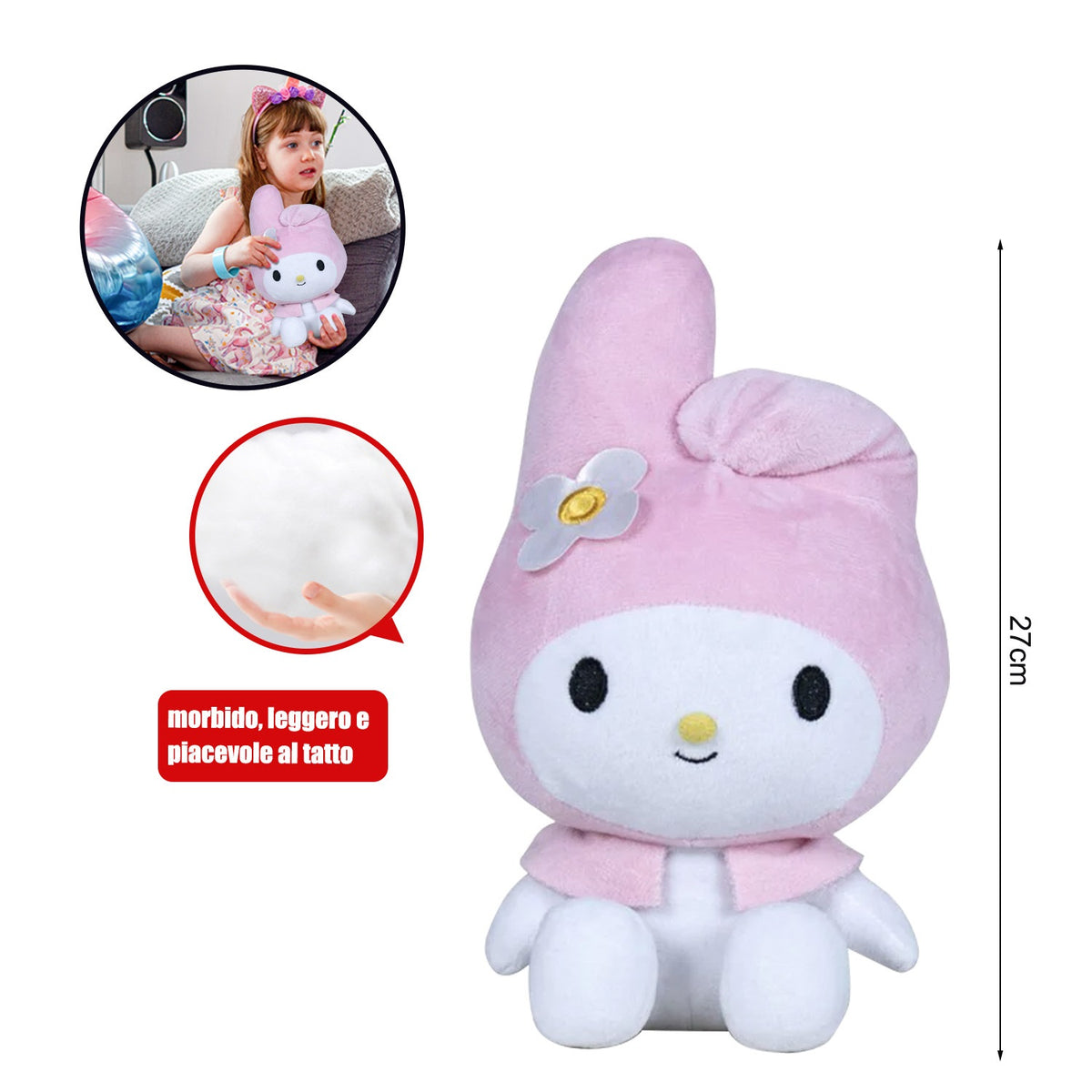 PELUCHE DI HELLO KITTY 27CM