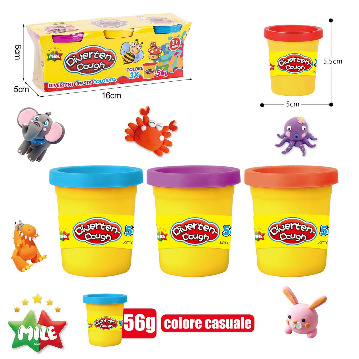 MILE SET ARGILLA (56G/PZ 3PZ COLORI CASUALI)