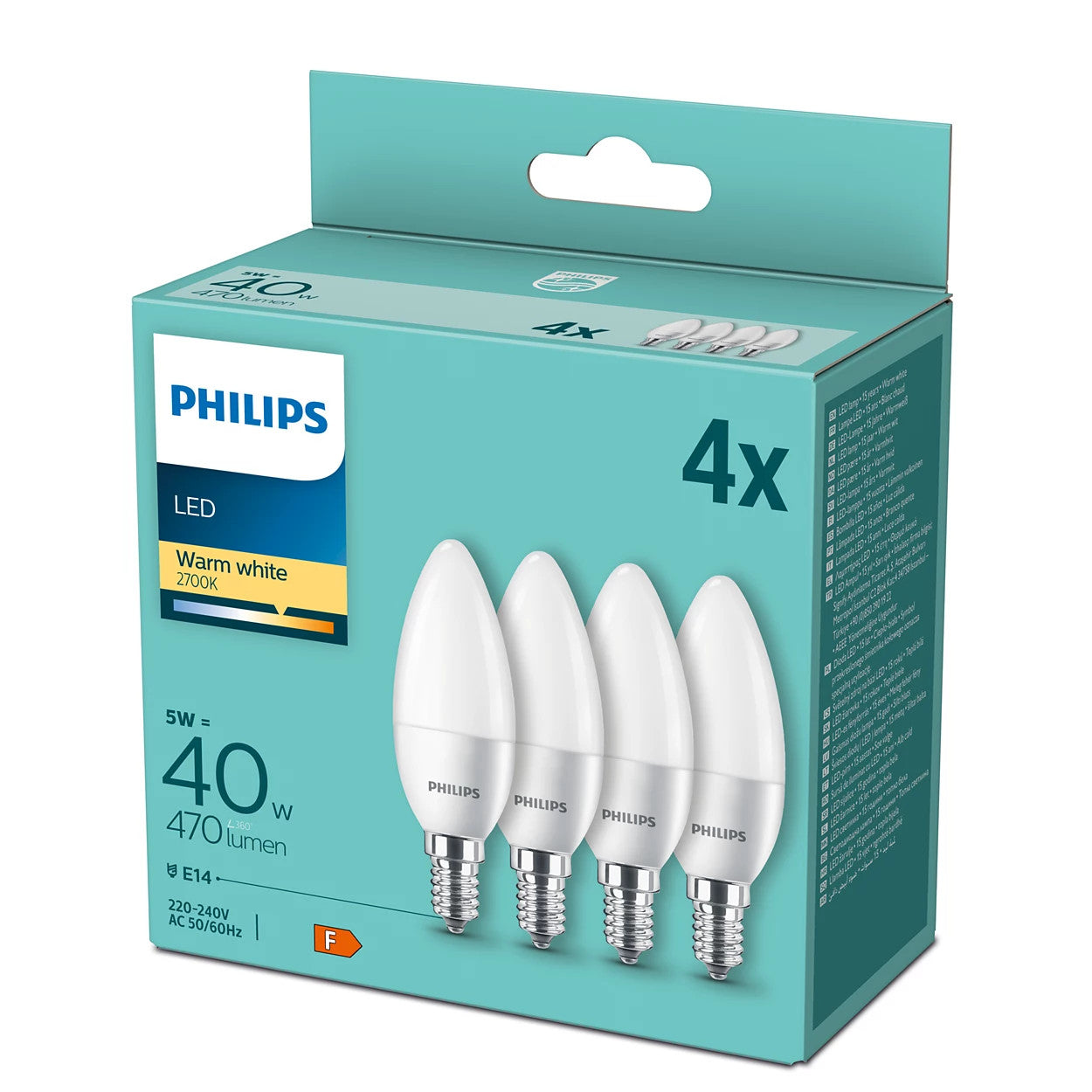 Philips - Lampadina Dis Led Candela 40W E14 2700K 4Pz