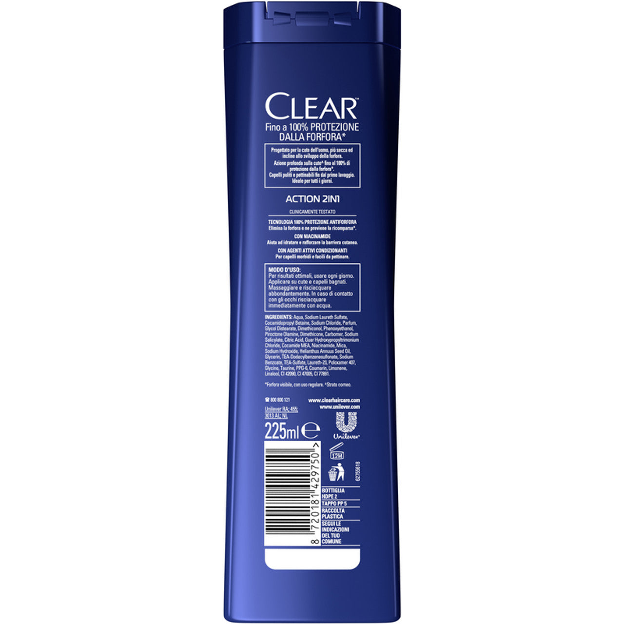 Clear Shampoo Action 2In1 Ml225