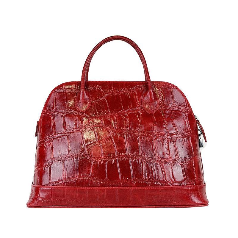 Amy - Borsa a Mano Stampa Cocco con Ciondolo - FrasiBags